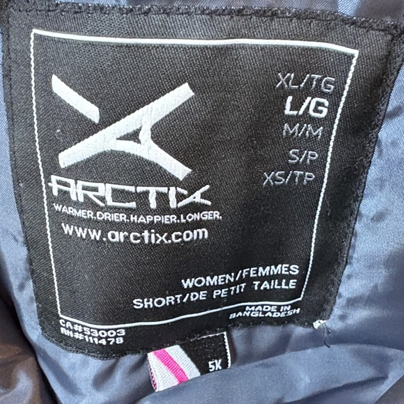 Women’s Arctix Black Snow Bib Overalls Size L - Picture 2 of 7